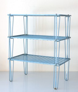 Collapsable Sixties blue shelf system