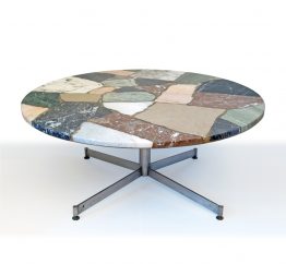 Sixties vintage round stone coffee table