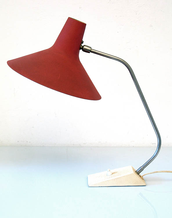 Fifties vintage metal red retro desk lamp