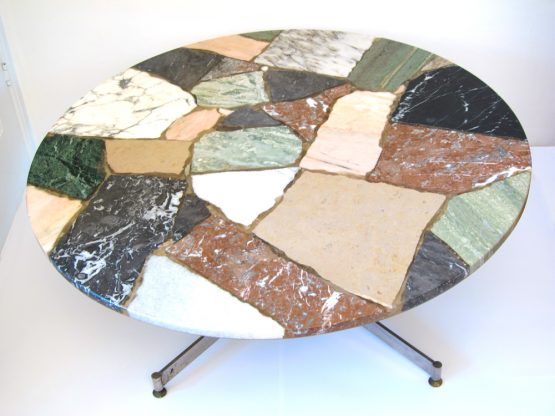 Sixties vintage round stone coffee table