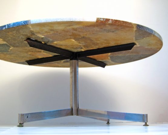 Sixties vintage round stone coffee table