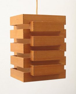 Japanese style fifties wooden pendant lamp