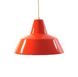 Louis Poulsen vintage red enamel pendant hanging light