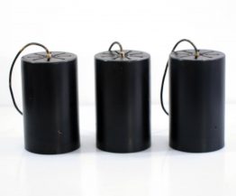 3 vintage Raak cylinder sixties pendant lights