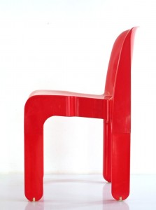 Joe Colombo 4867 plastic sixties red chair for Kartell