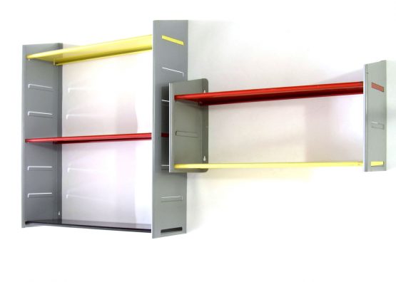 Jean Prouve, Perriand industrial style enameled metal storage unit with great colors!