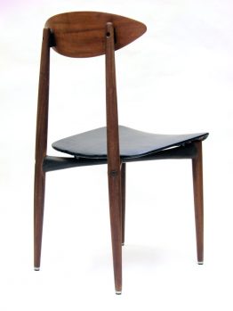 Sixties retro scandinavian wood and metal chair