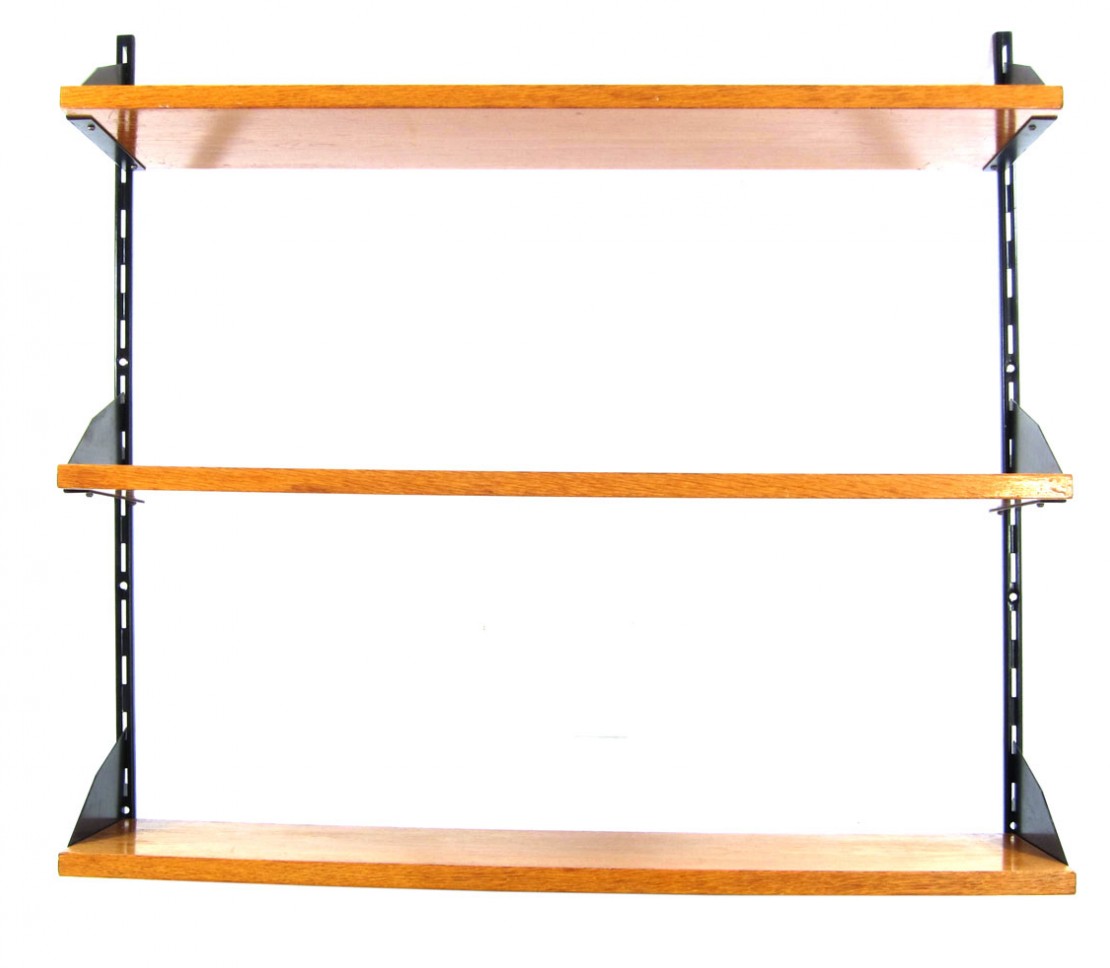 Sixties shelf vintage wooden wall unit BDF
