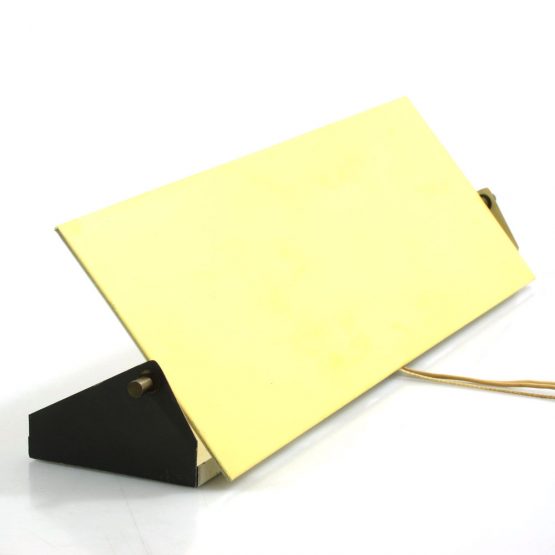 Large Anvia yellow metal wall lamp, Eames, Mathieu Mategot, Jacques Biny, Pilastro, Serge Mouille, Pierre Chareau, Periand, Aulenti style