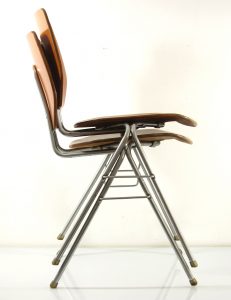 Danish Stackable Plywood Chairs, 1960s, Arne Jacobsen