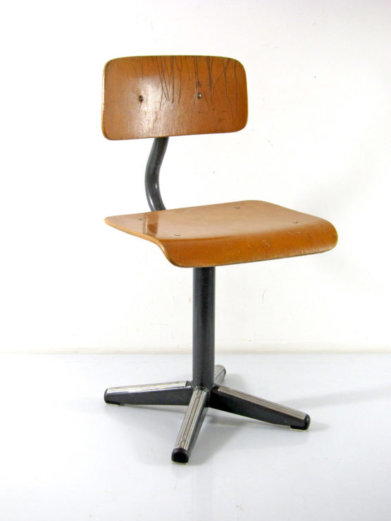 Childrens chair vintage plywood and metal fifties