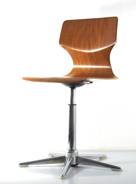 Desk chair vintage plywood chair 1960s; Arne Jacobsen, Verner Panton