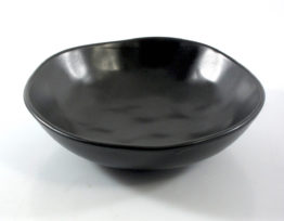 Sculptural sixties black ceramic bowls