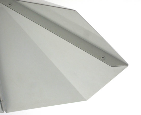 Stealth minimal 1970s sheet metal lamp