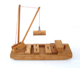 Vintage wooden toy boat by "Sliedrecht"
