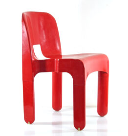 Joe Colombo 4867 Sixties Ferrrari Red plastic vintage chair for Kartell - eames, retro, eero aarnio, verner panton, artifort, pierre paulin