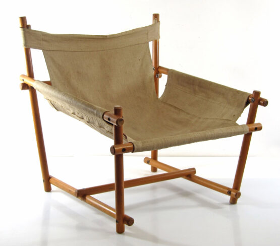 Canvas sling lounge chair 1970s scandinavian Safari chair - danish, mobring, hans wegner, wilhelm kienzle, kaare klint, vico magistretti