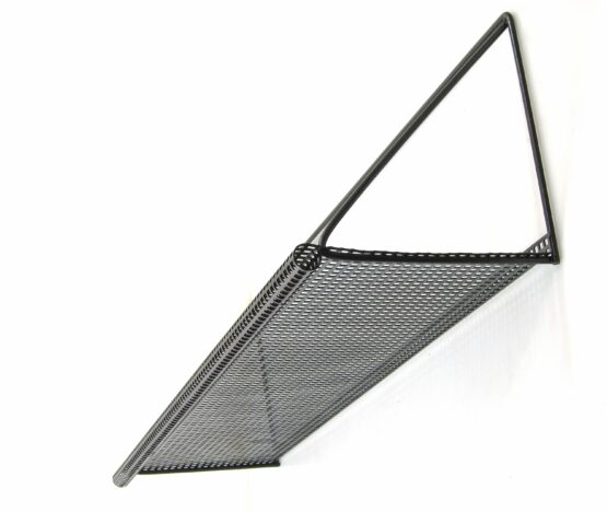 Chic and handy black metal 1960s shelf in Mategot, Pilastro style