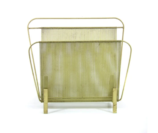 Compact yellow Mathieu Matégot 1960s magazine rack for Artimeta - Image 6