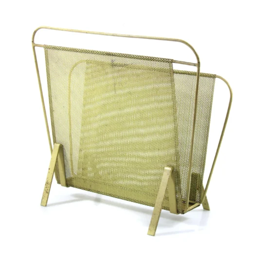 Compact yellow Mathieu Matégot 1960s magazine rack for Artimeta - Image 5