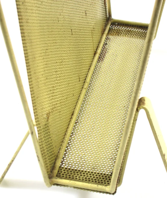 Compact yellow Mathieu Matégot 1960s magazine rack for Artimeta - Image 2