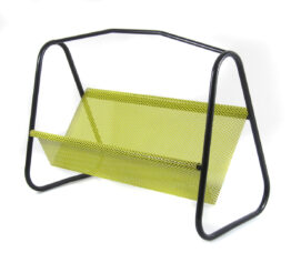 Pilastro vintage magazine rack - 1950s yellow & black, Mathieu Matégot style, dutch design by tjerk reijenga for artimeta