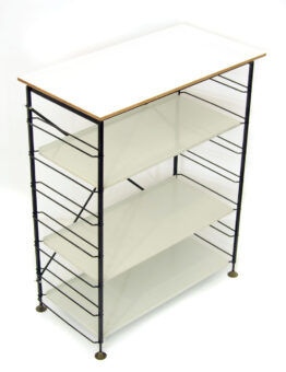 Minimal classic vintage design free standing table top with adjustable shelves