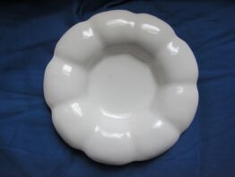 Royal Delft, Porceleyne Fles, Delft pottery, Delftware bowl, Midcentury Dutch, Vintage ceramic, White dish, Scalloped bowl, Dutch pottery, 1950s ceramic, Collectible Delft, Minimalist decor, Vintage kitchen