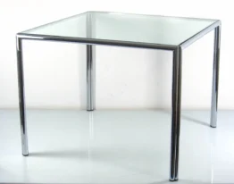 Vintage Chrome and Glass Coffee Side Table | 1960s–80s Modernist Design