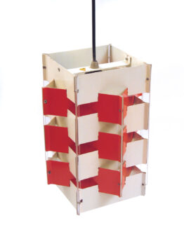 Anvia pendant lamp – red & white (1960s Dutch Design)