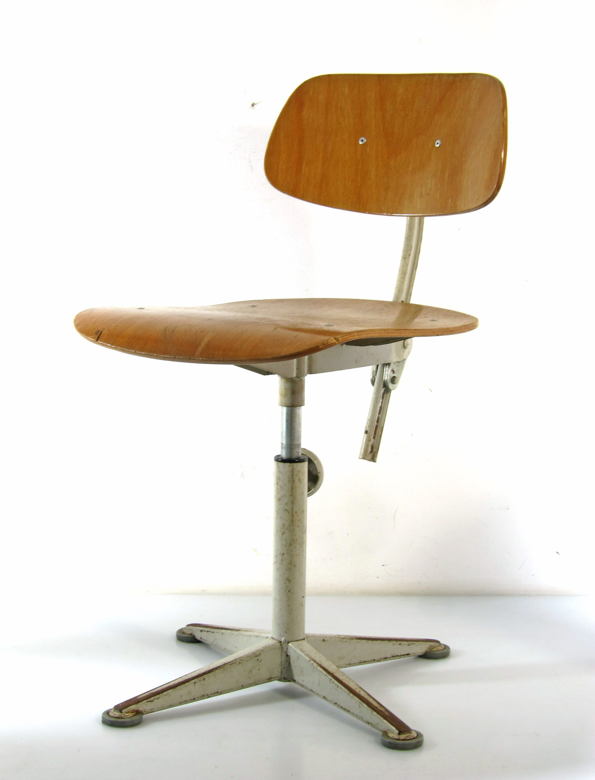 Industrial Desk Chair adjustable Friso Kramer Ahrend De Cirkel Wood metal 2